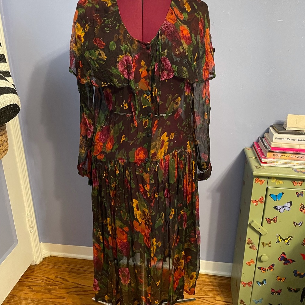 Beautiful vintage bohemian botanical dress